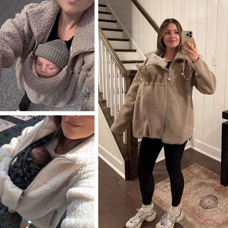 Maternity Teddy Fleece Babywearing Jacket