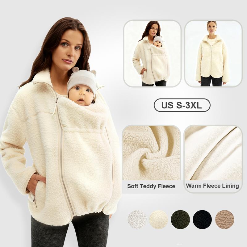 Maternity Teddy Fleece Babywearing Jacket